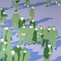 Foule Bleue verte